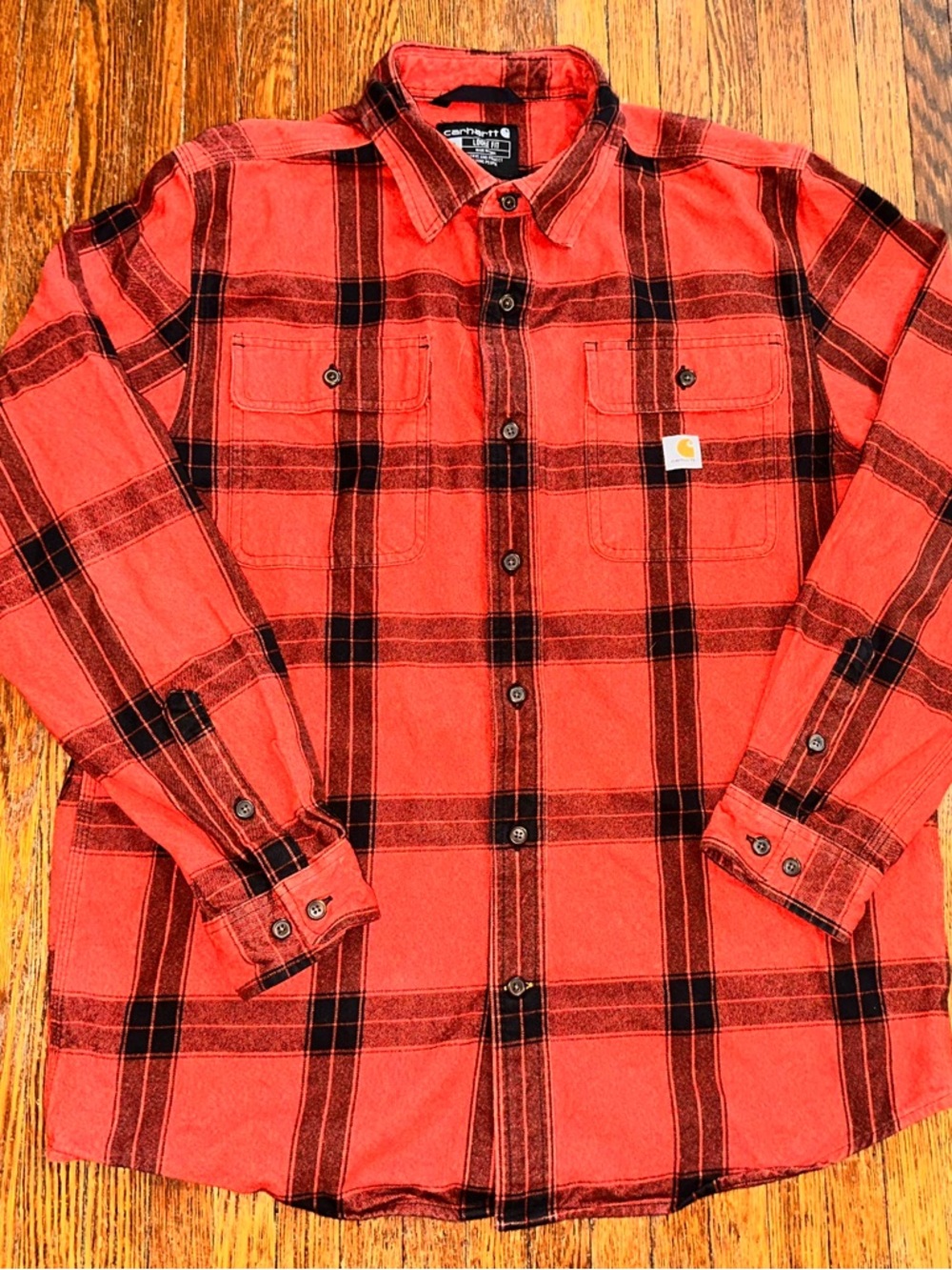 Carhartt Flannel Men’s Medium Plaid Long Sleeve Heavyweigh Button Up Shirt